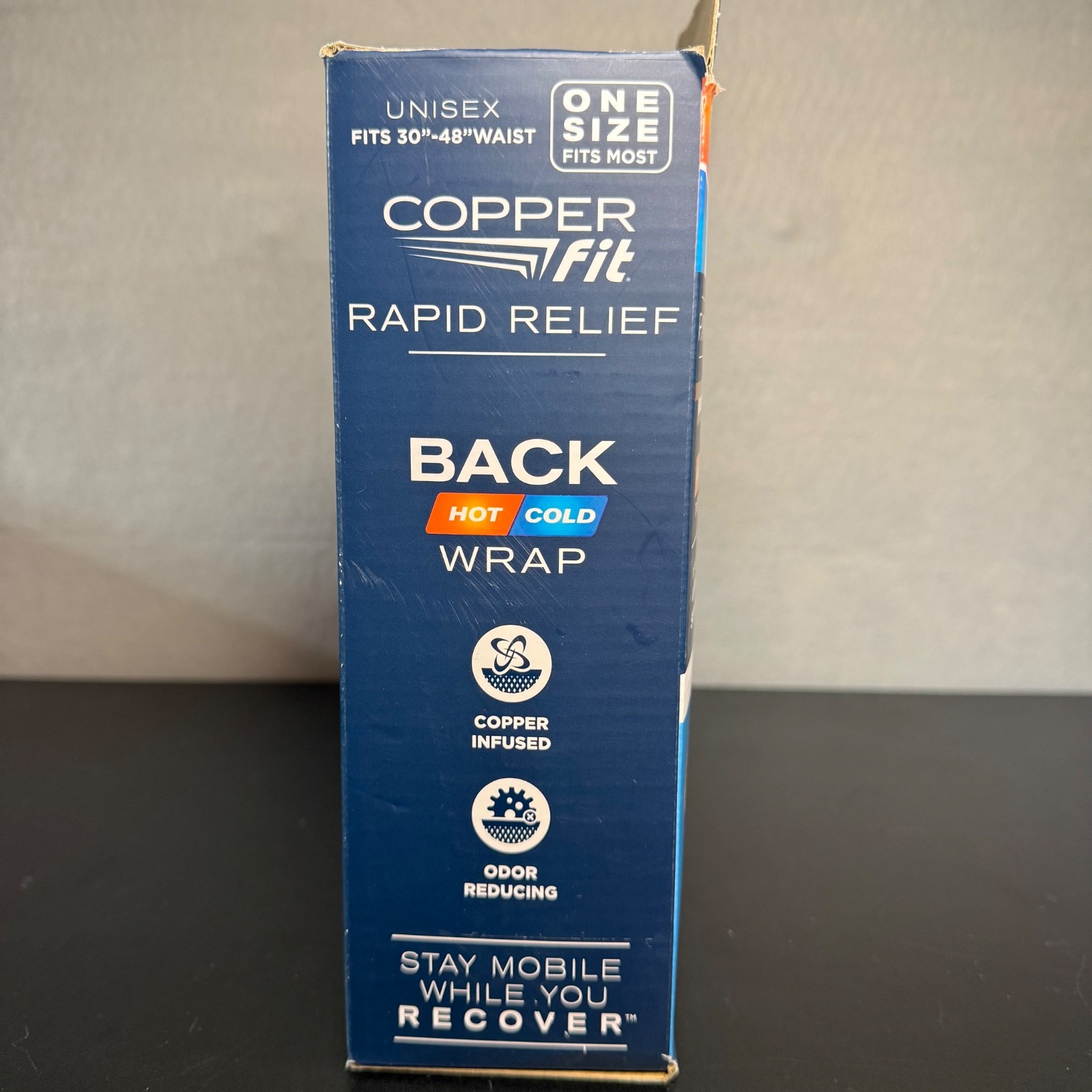 Copper Fit Rapid Relief Back Support Wrap Hot Cold Therapy Lumbar Support Gel Pa
