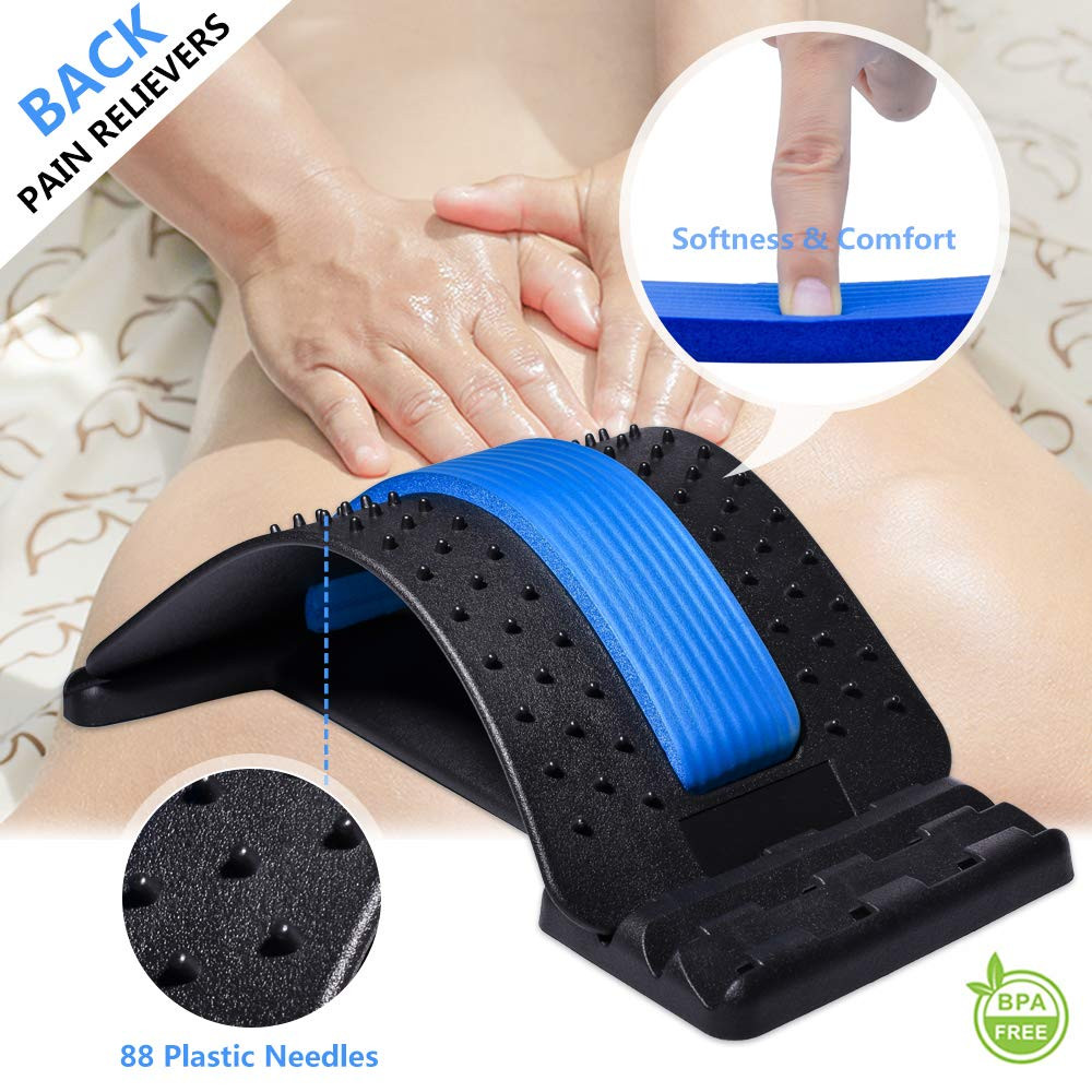 Back Stretcher for Lower Back , 3 Level Adjustable Lumbar Cracker Board, Spine B
