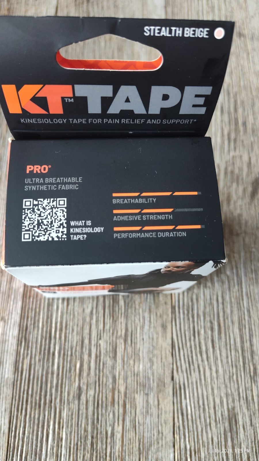 KT Tape Pro Elastic Sports Tape 20 Pro Strips (2″x10″) Stealth Beige