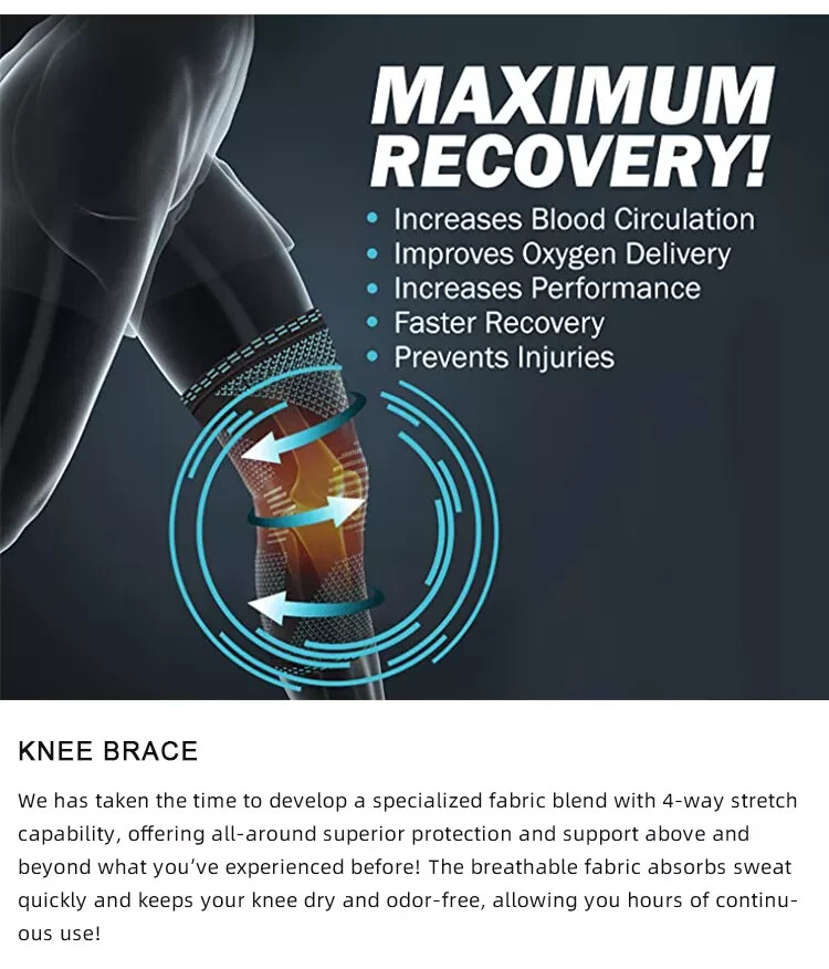 Breathable Elastic Knee Protector Brace. Sleeve, Knee Braces for Knee Pain Wrap