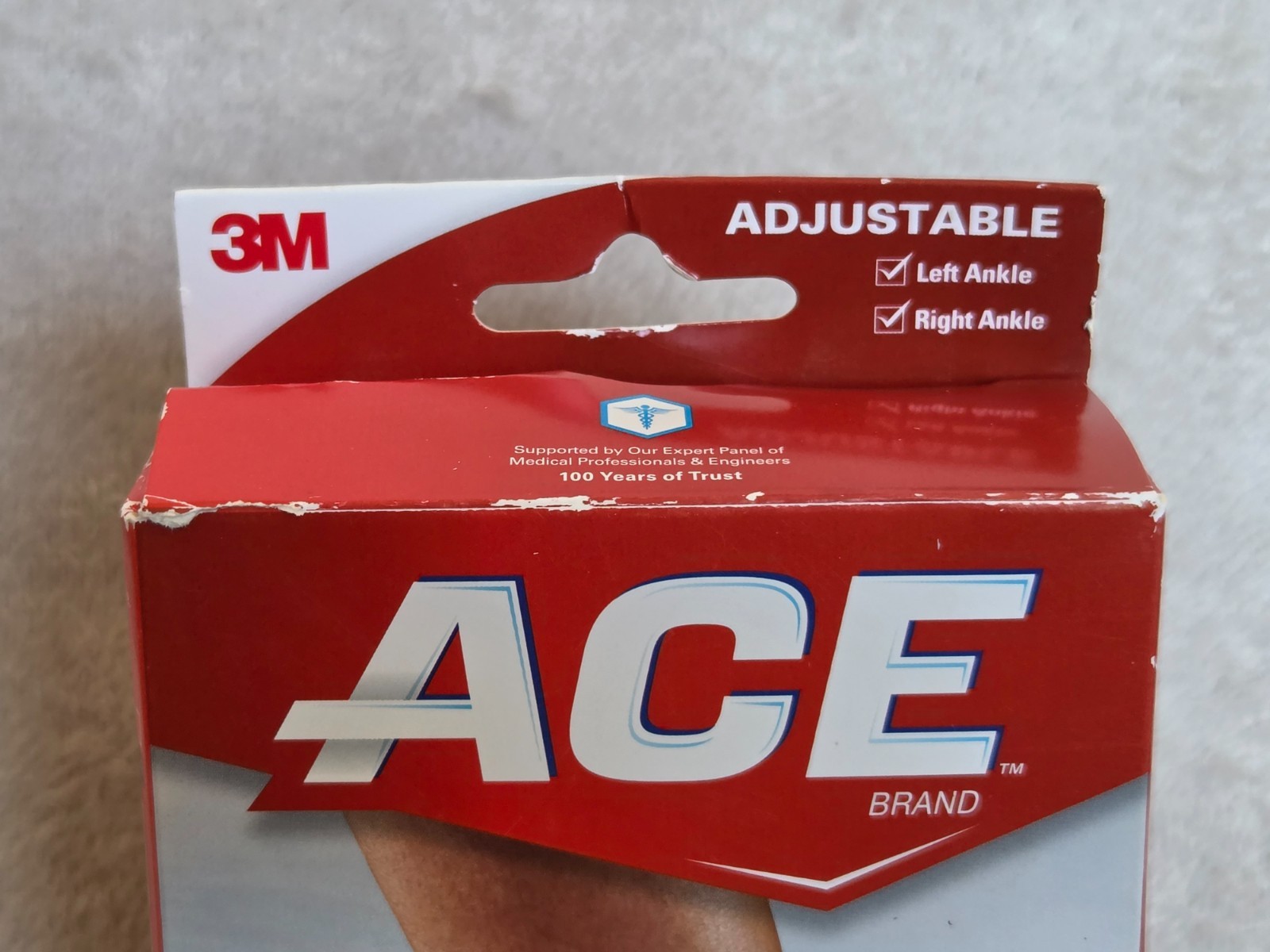 ACE Ankle Brace with Side Stabilizers Adjustable Black One Size Deluxe Support