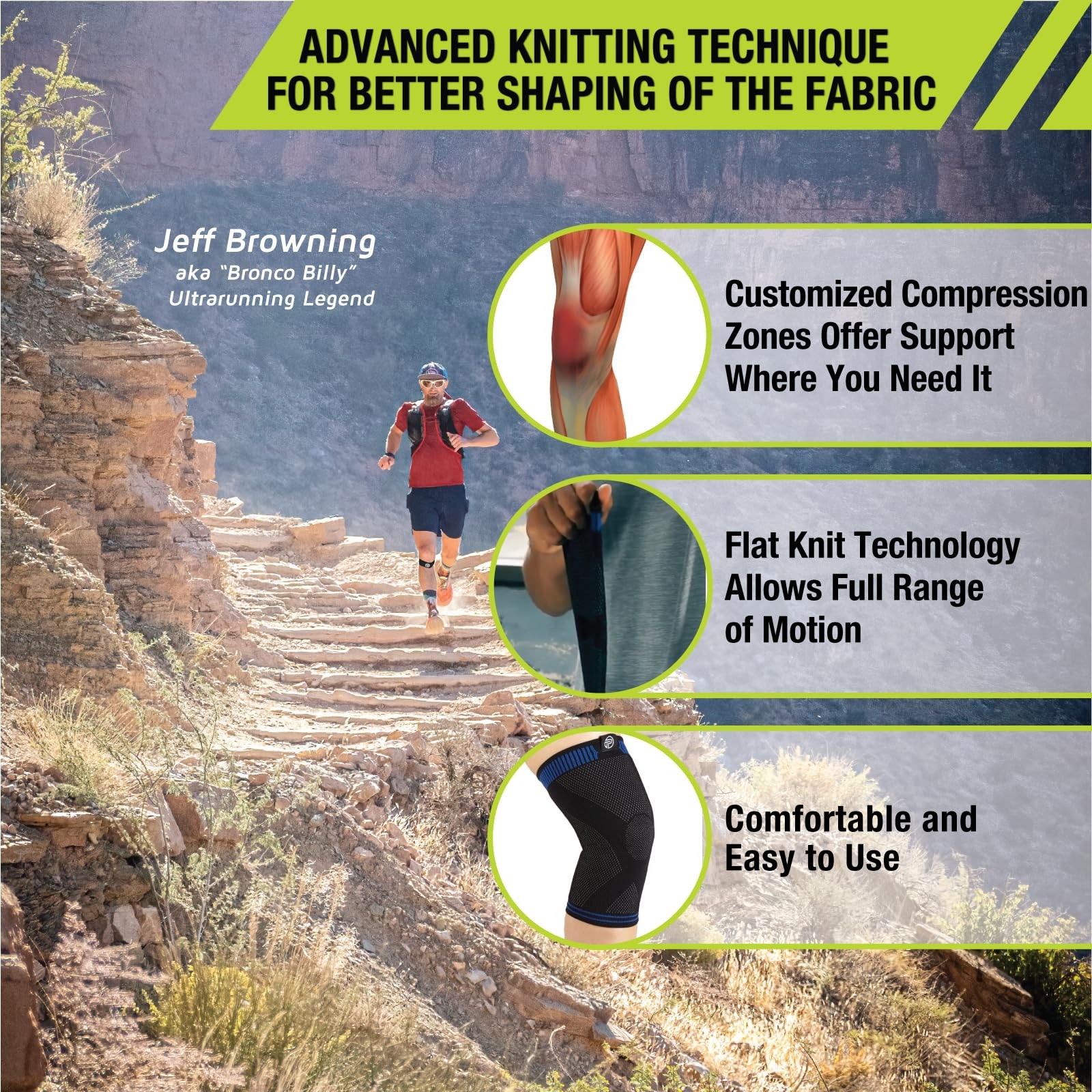 3D Flat Knee Support, Advanced Flat Knit Technology for Custom Fit, Breathabl…