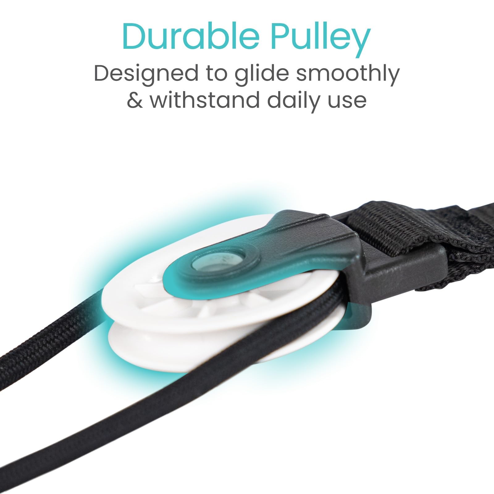 Vive Shoulder Pulley for Physical Therapy – Over Fabric Door Anchor, Black