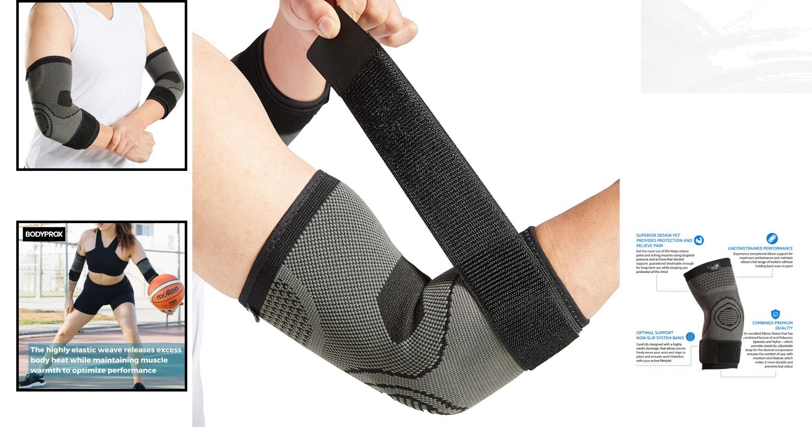 2 Pack Elbow Brace with Adjustable Strap – Tennis & Golf Pain Relief Solution