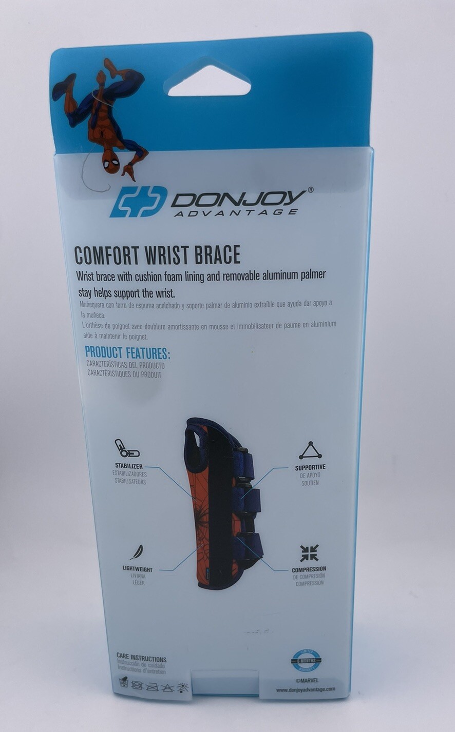 DonJoy Advantage Wrist Brace Featuring Marvels Spider-Man Youth Left Size XS