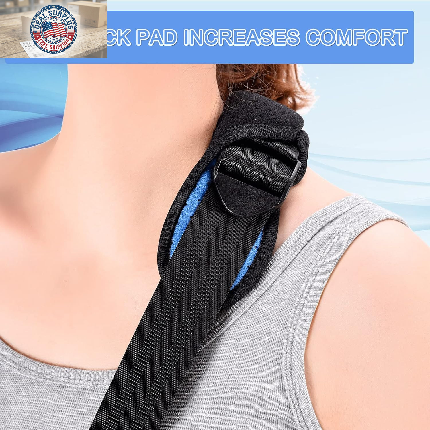 VALLEYWIND Arm Sling, Shoulder Immobilizer for Hand, Shoulder, L, Black