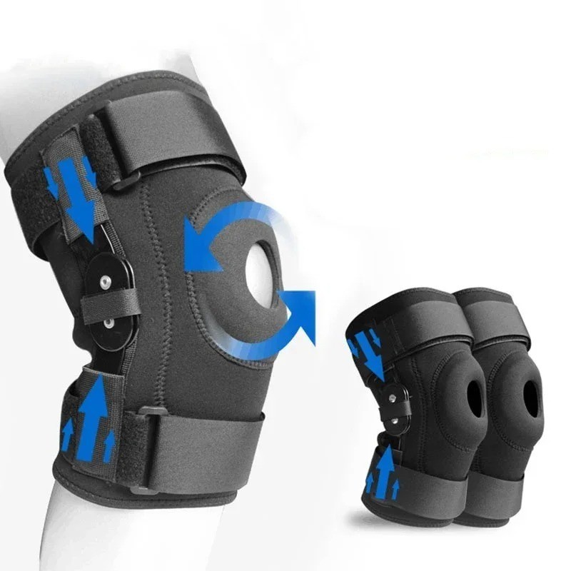 Knee Brace Hinged Support Open Patella Wrap Adjustable Stabilizer Men Women.