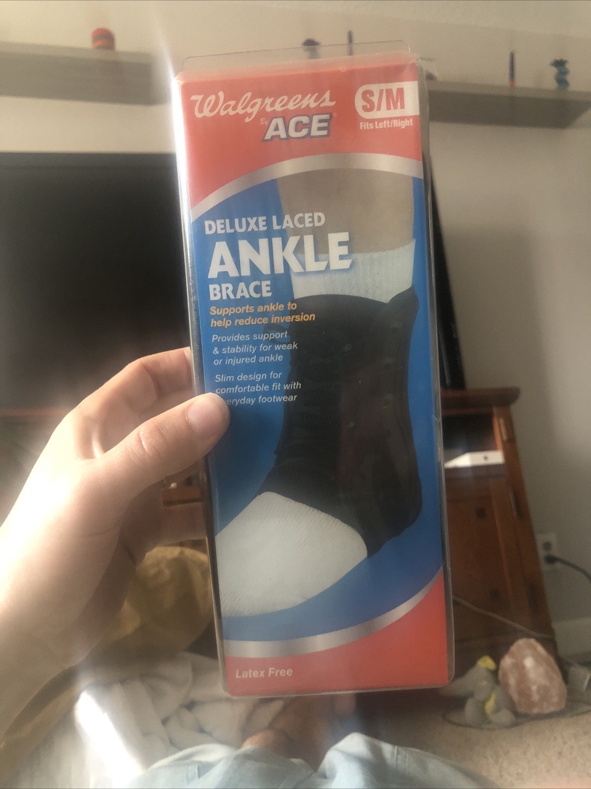 Walgreens ACE Deluxe Laced Ankle Brace (Size S/M, Latex-Free)