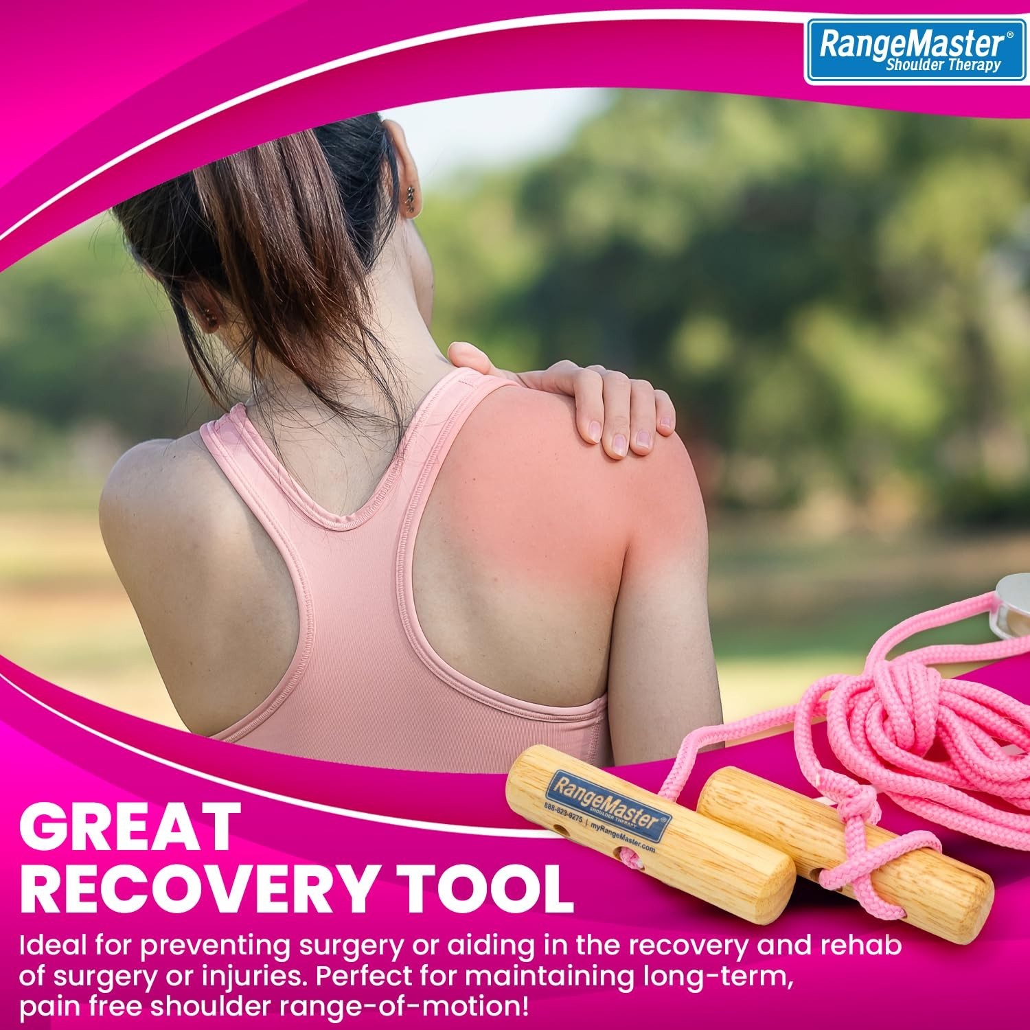 Pink Econo Ranger Shoulder Pulley with Metal Bracket – Mobility Aid for Recovery