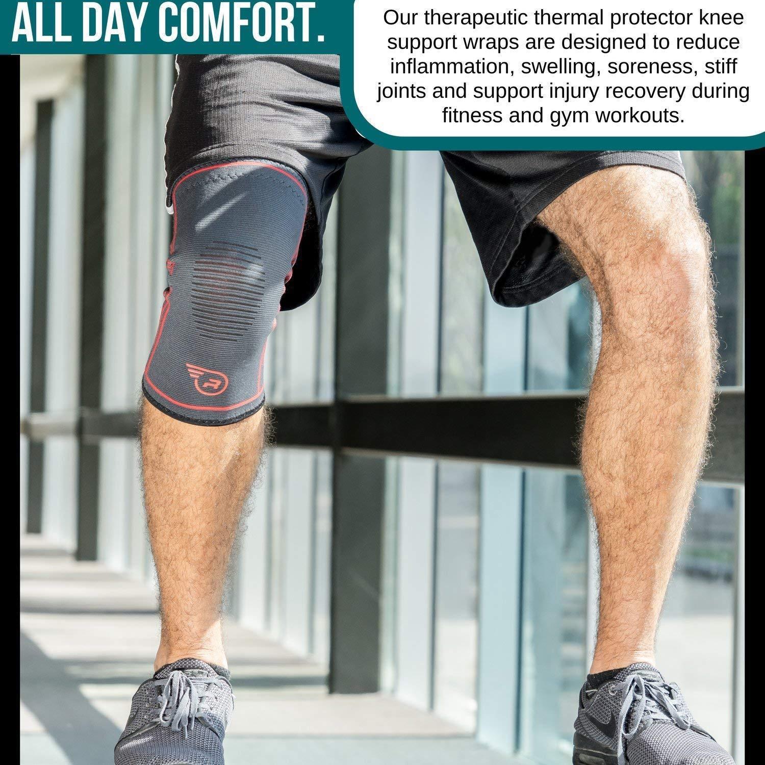 Knee Sleeve Single Wrap Compression Sleeve Stabilizer by Run Forever Sports