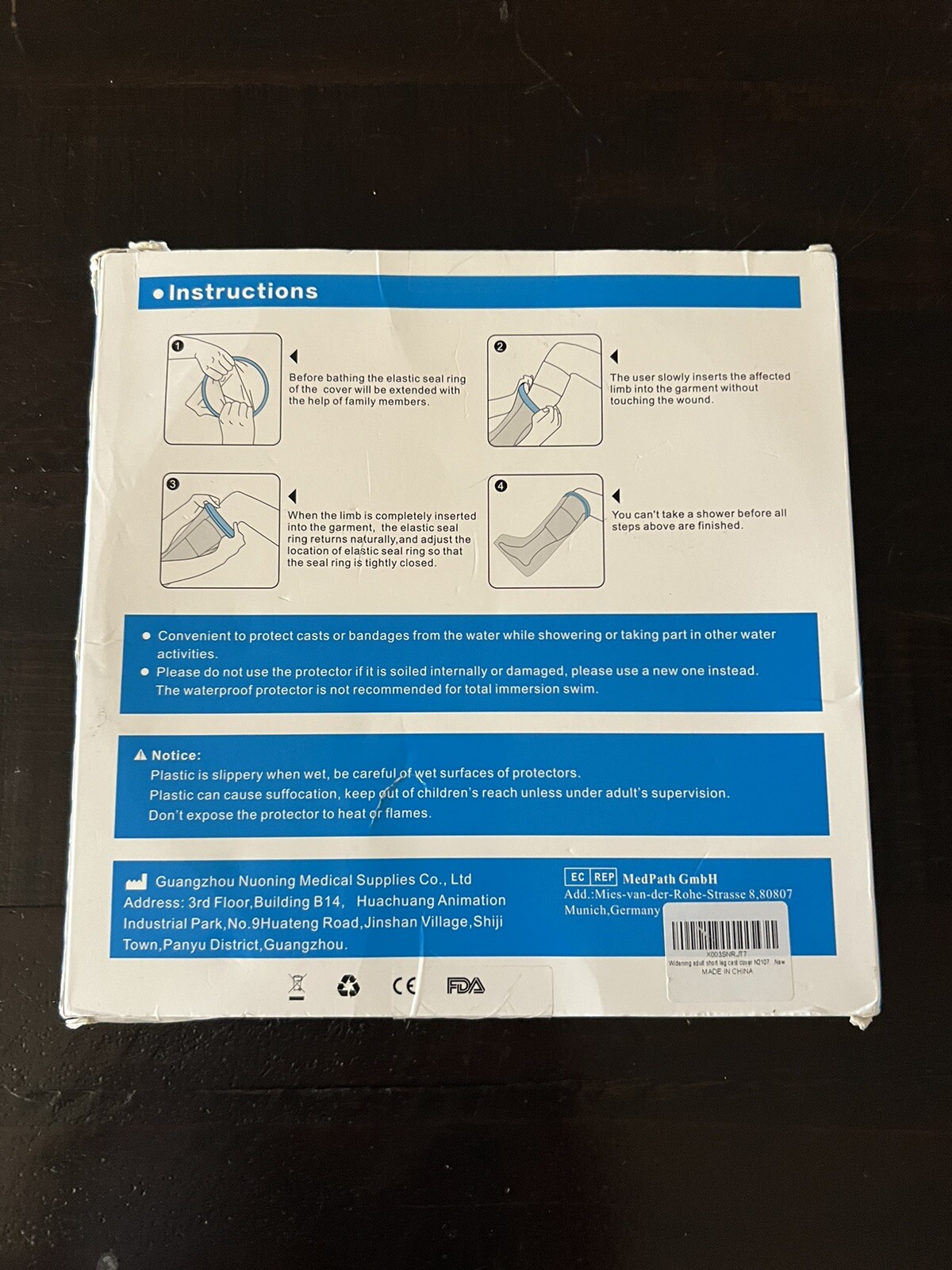 KEEFITT WATERPROOF FULL LEG CAST/WOUND COVER NEW IN BOX
