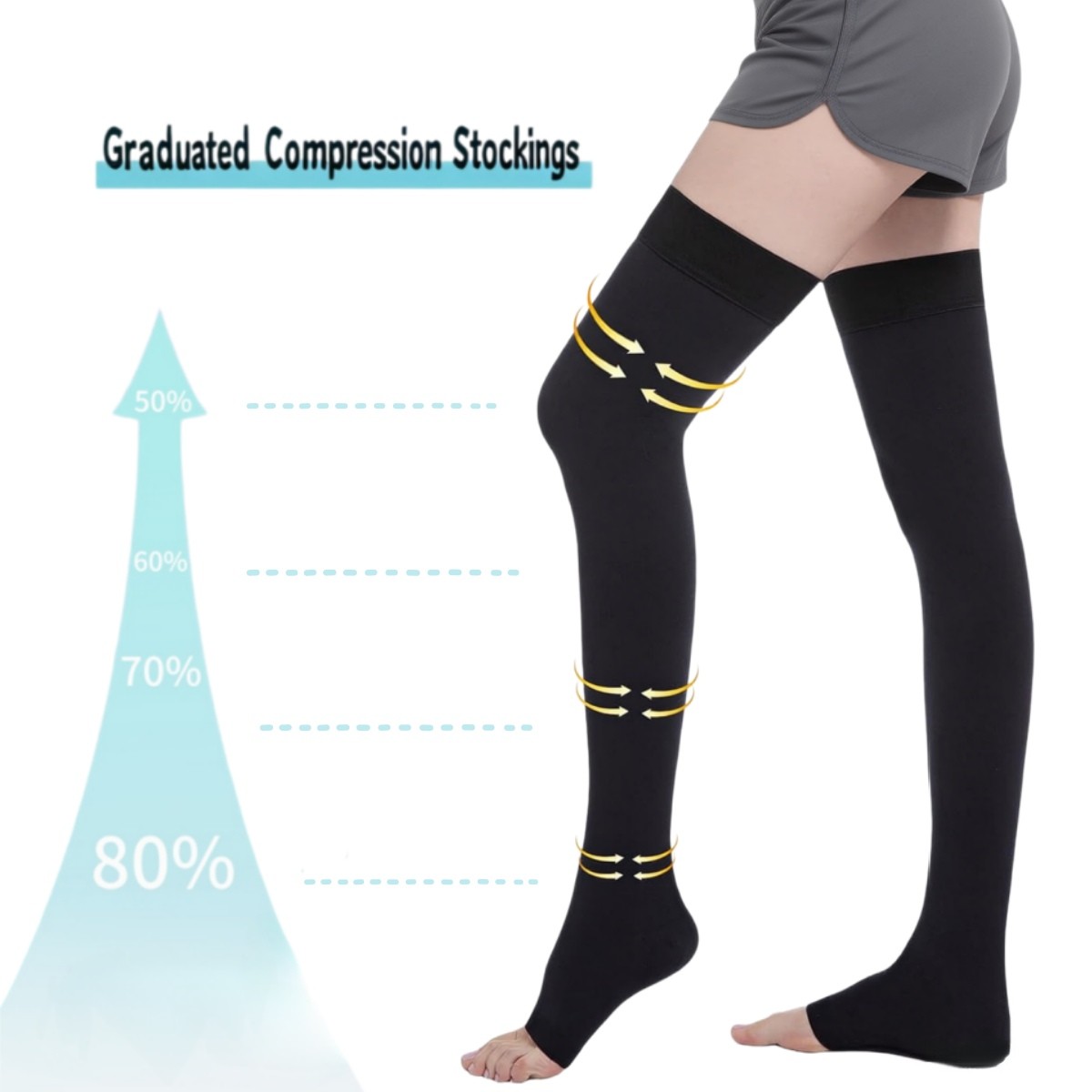 1x Full Leg Support Varicose Veins Thigh Long Compression Socks Stocking