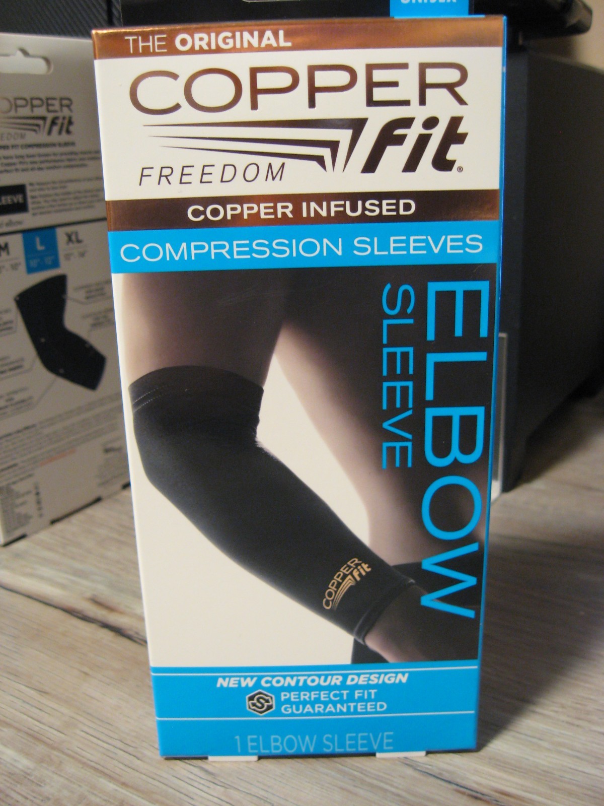 Copper Fit Infused Elbow Sleeve – Compression – Black – Unisex – Med 8.5″ to 10″