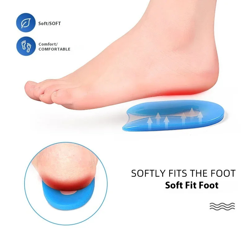 2pcs/4pcs Soft Elastic Silicone Heel Cushions Foot Care Products Gel Heel Protec