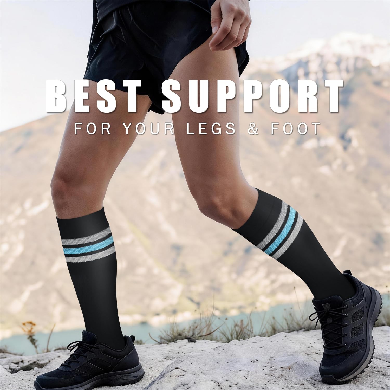 Copper Compression Socks for Men & Women, 6 Pairs, Support for Running