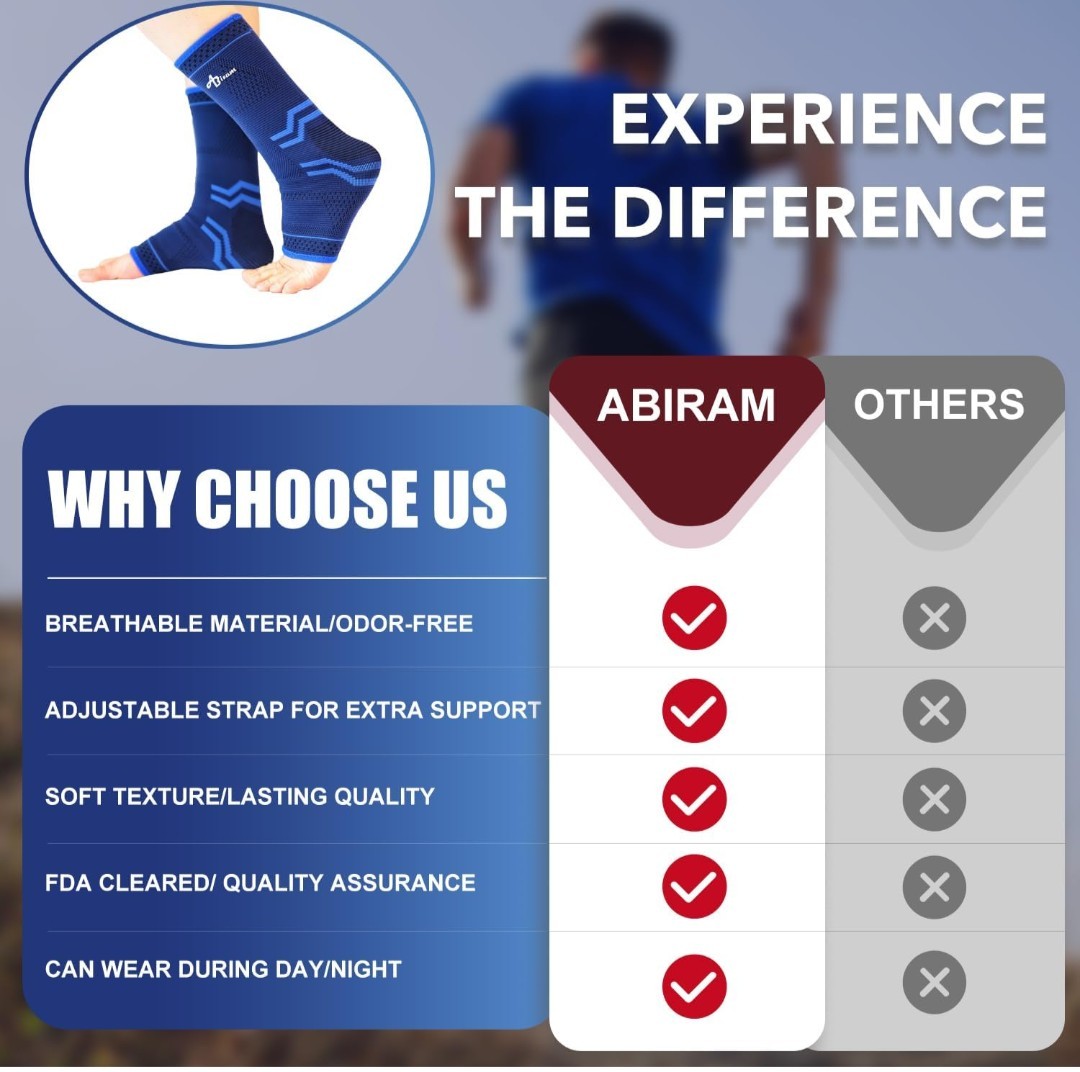 Foot Sleeve Pair Compression Wrap Ankle Brace For Arch Ankle Support Blue XL