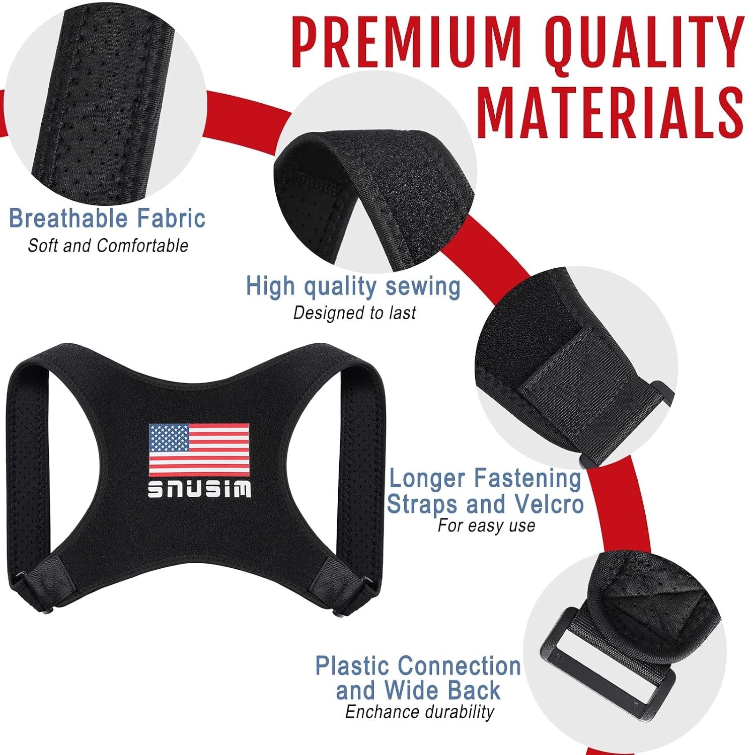 Posture Support Back Brace for Spine Alignment – Adjustable Fit for All Sizes