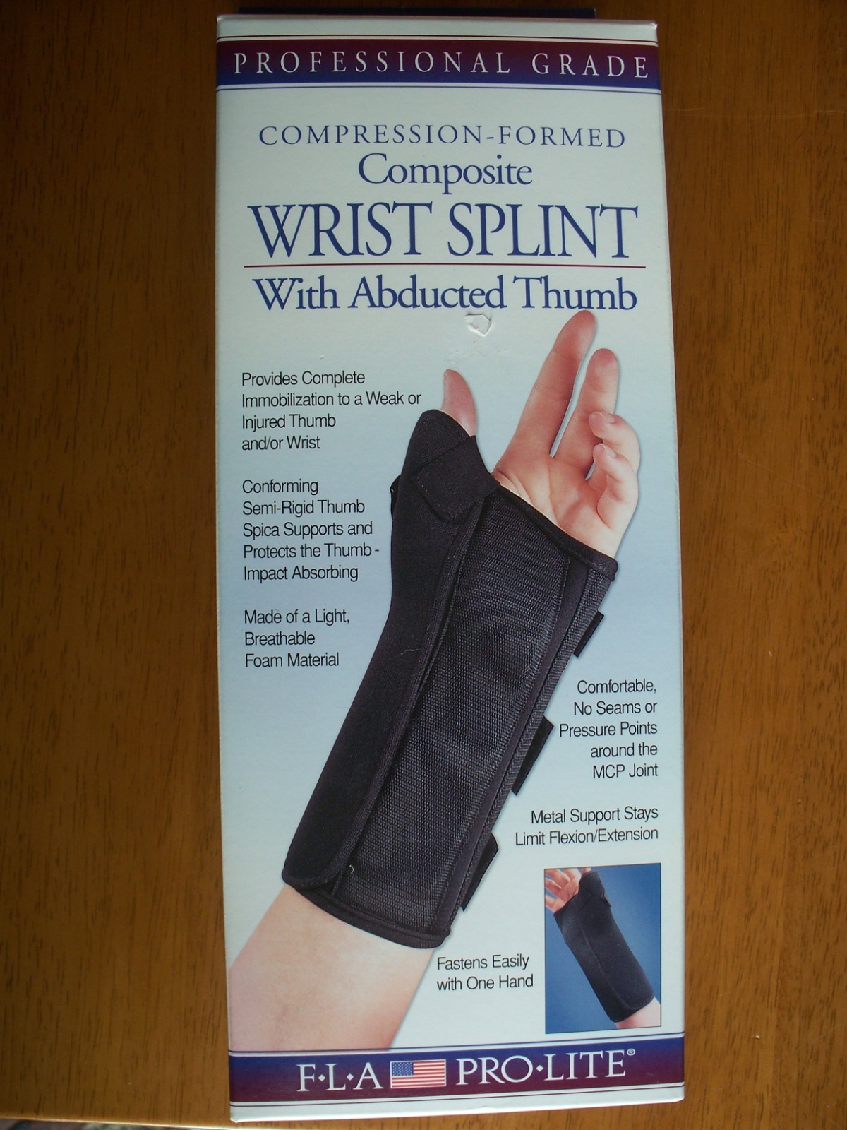 FLA Compression Formed Composite Wrist Splint w/ Abducted Thumb, X-Sm, Left, New