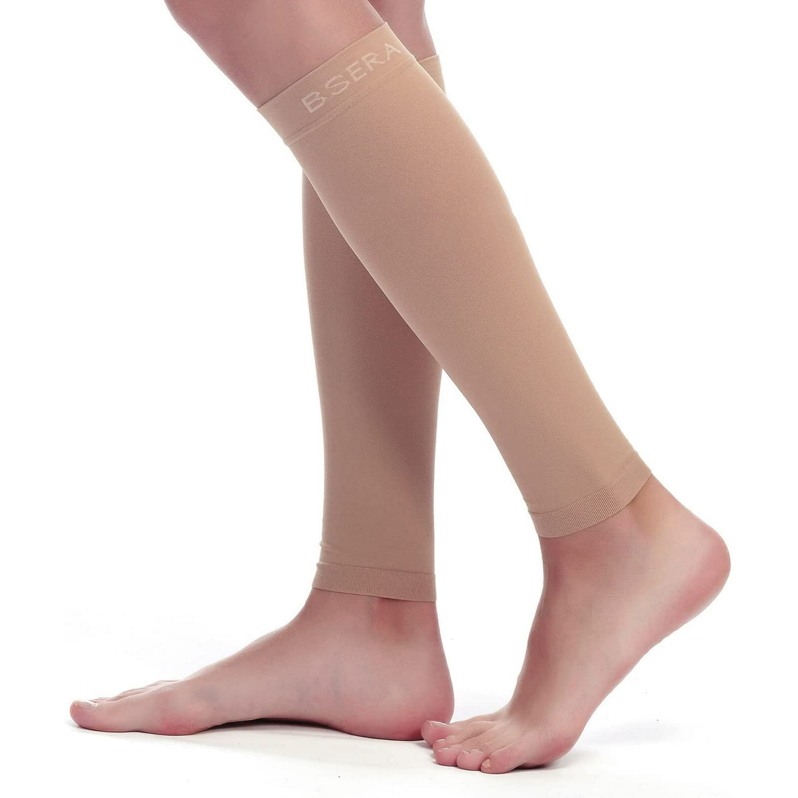 BSERA Women Nude Beige Calf Compression Sleeve Size X-Large NEW