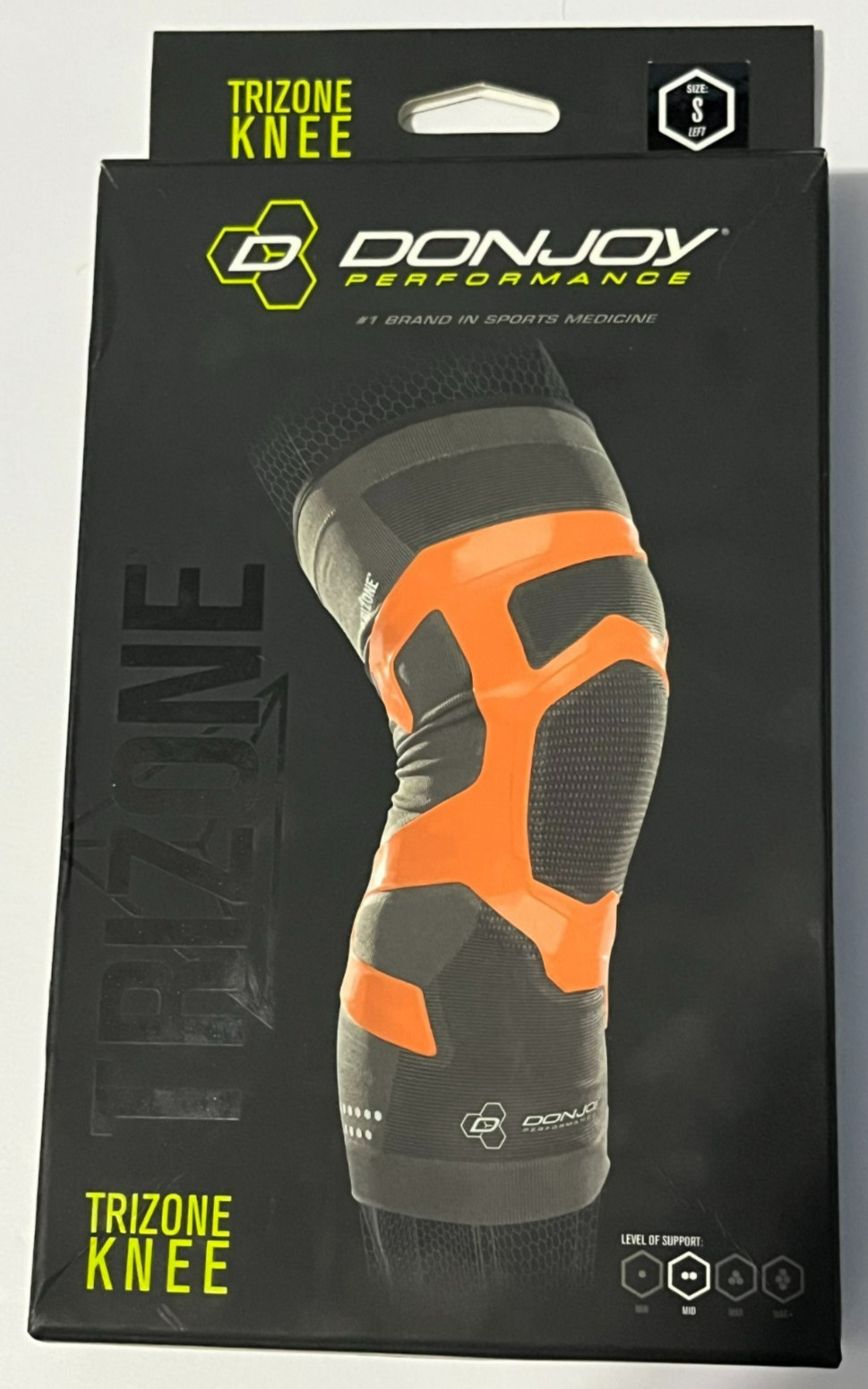 DonJoy Performance Tri-Zone Knee Support Sleeve (LEFT) (SMALL) MID SUPPORT LEVEL