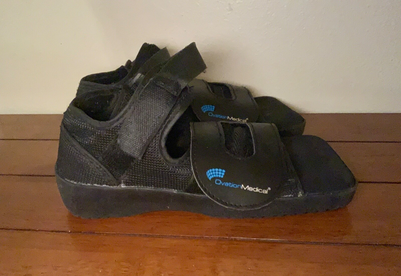 Pair of Ovation Medical Surgical Shoes Post-Op Square Toed Sandals