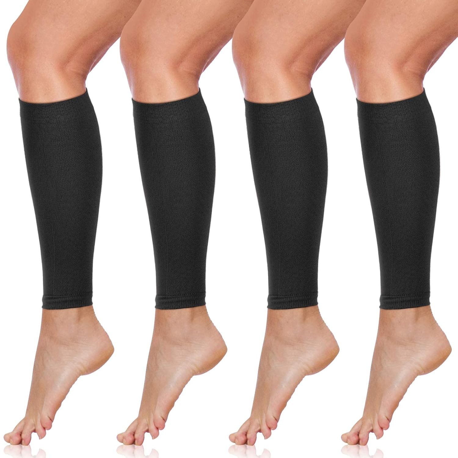 Classic Black Compression Socks – 4 Pairs for Enhanced Athletic Performance