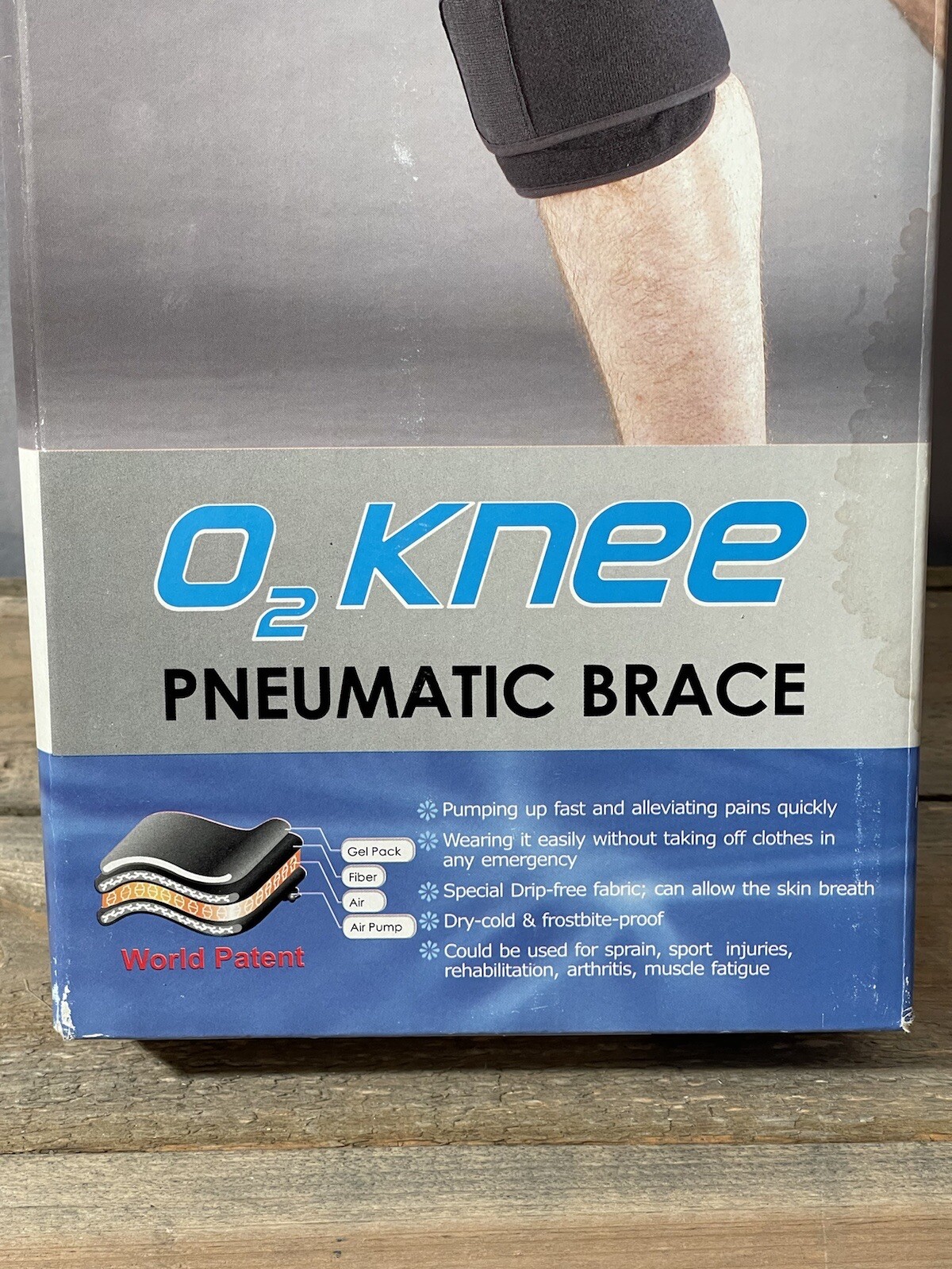 OPS O2 Knee Pneumatic soft Brace – one size fits all – LM-605 No solid hinge