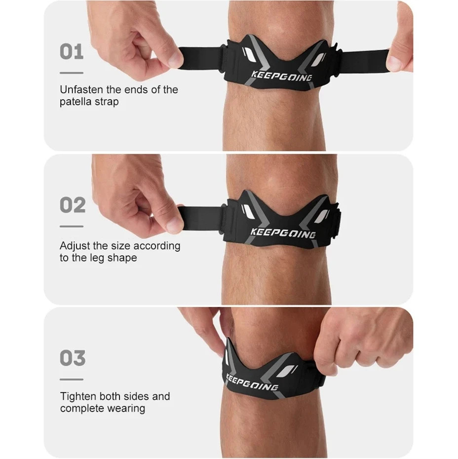 1Pc Adjustable Patella Knee Strap Pain Relief Support Brace for Sports Workout