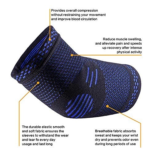 1 Piece Compression Elbow Support Sleeve 2 Pcs Tennis Elbow Pads for Men Women