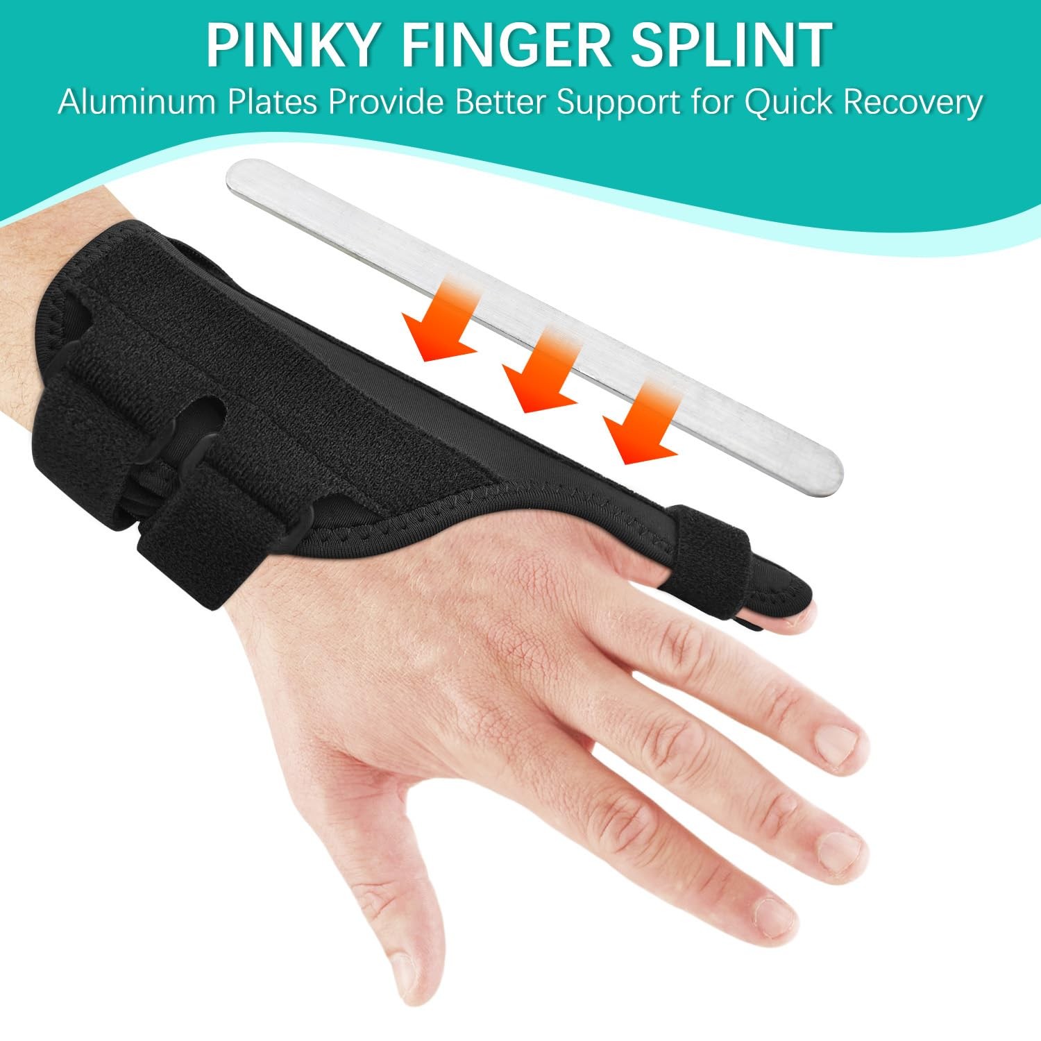 VHOPMORE Pinky Finger Splints, Trigger Splints for One Size, Black