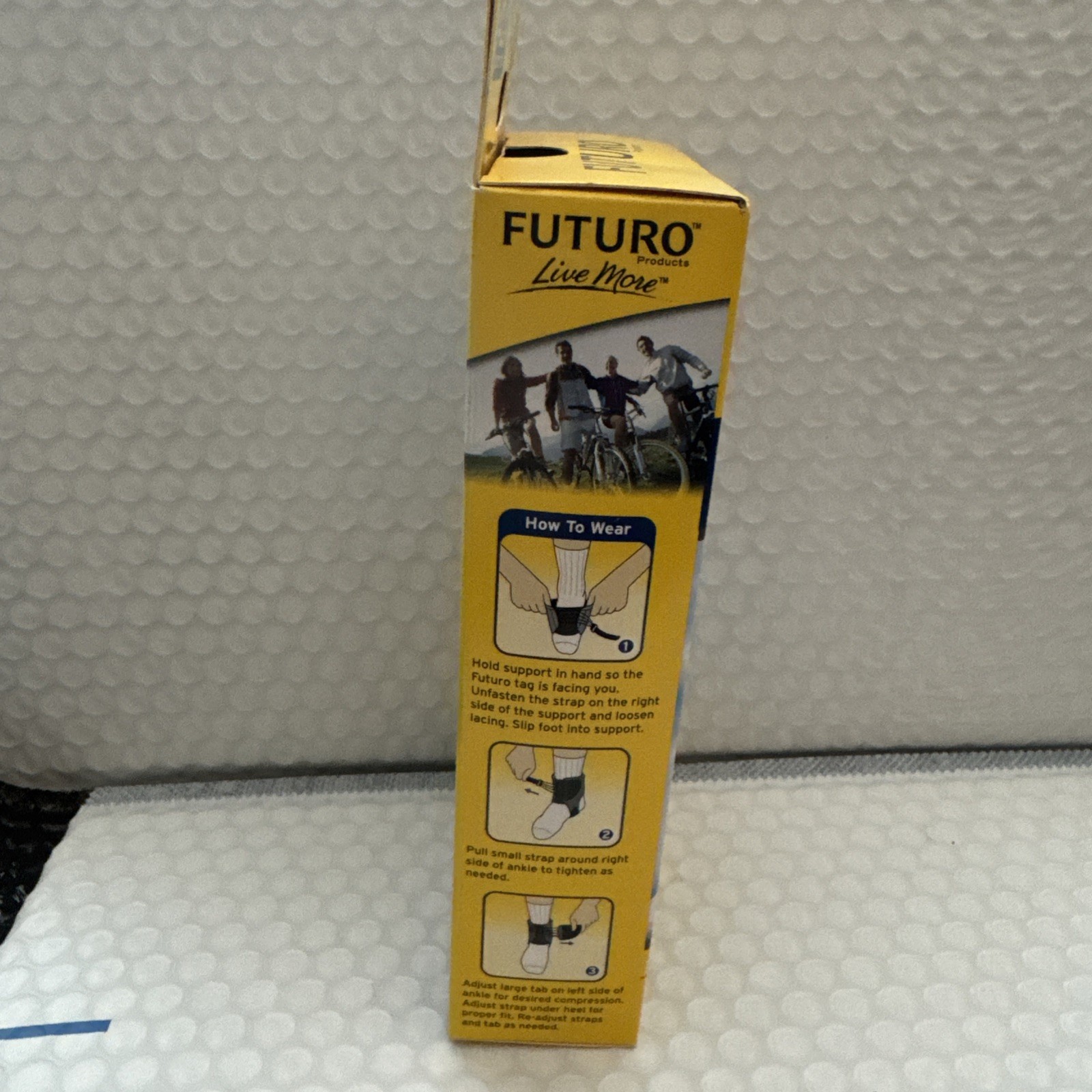 Futuro Sport Quick Strap Ankle Support Adjustable Contoured Gel Pad #47736 RARE