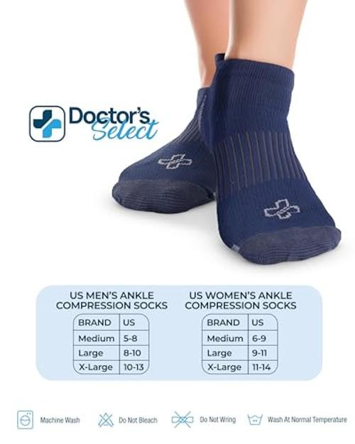 Copper Ankle Compression Socks for Large Navy/Light Blue/Purple/Pink – 4 Pairs