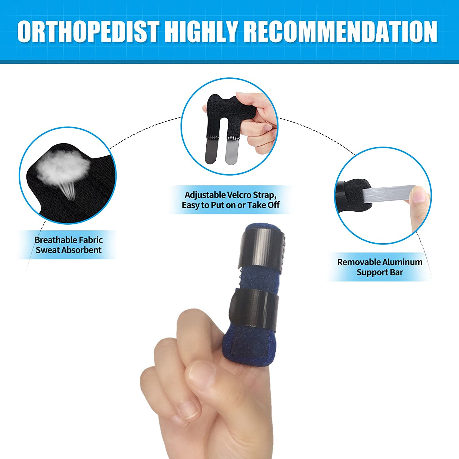 Finger Support Brace Adjustable Fingers Straightening,1-5,Trigger Finger Splints