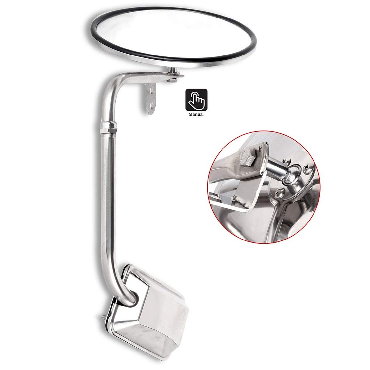 Truck Hood Mirror Chrome Housing Side Hood Mirror Replacement Compatible for …