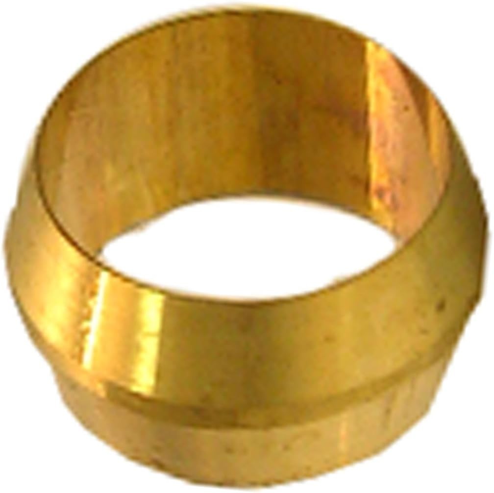 Brass Compression Sleeve 5/16 Inch 2 Pack for Plumbing Copper Plastic