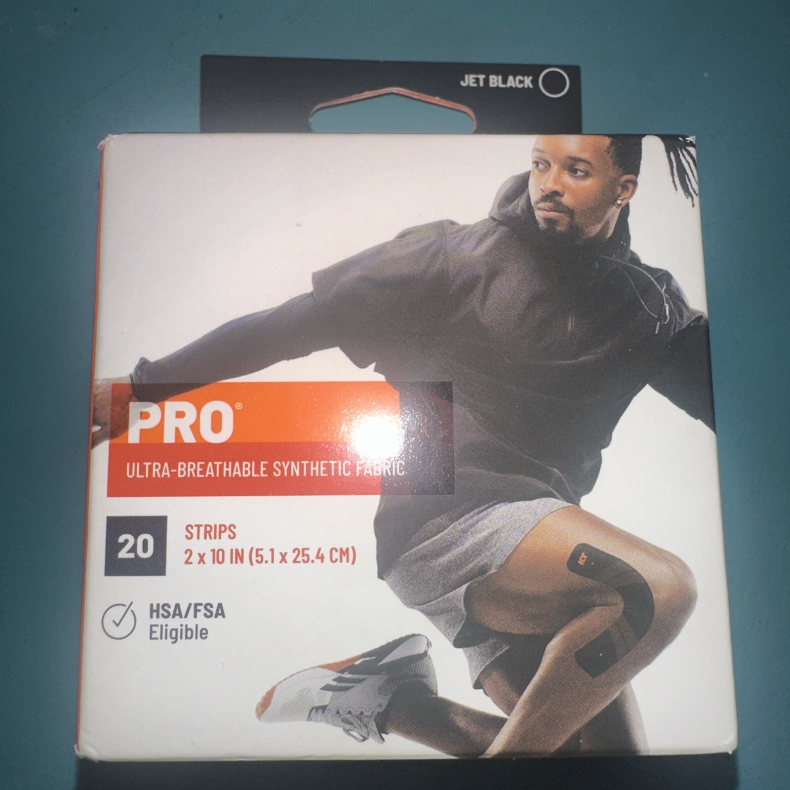 2 KT TAPE PRO Kinesiology Therapeutic Tape -Jet Black 20 Pro Strips 2 in × 10 in