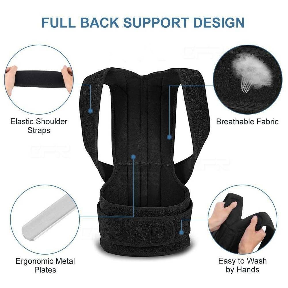 Posture Corrector for Gym/Office – Lumbar Support & Back Pain Relief (Unisex)