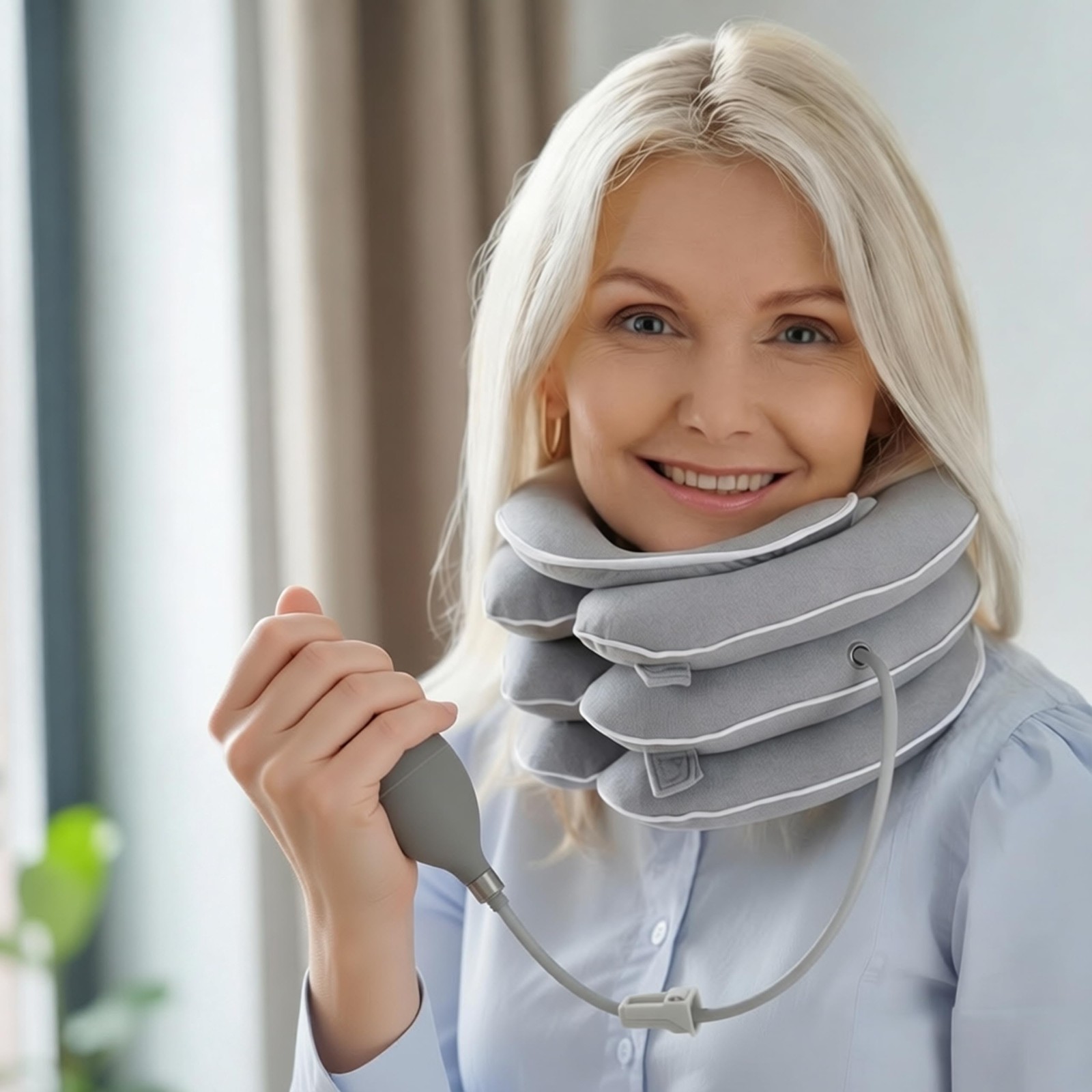 FDA Registered Neck Traction Device for Pain – Inflatable Cervical Neck Stret…