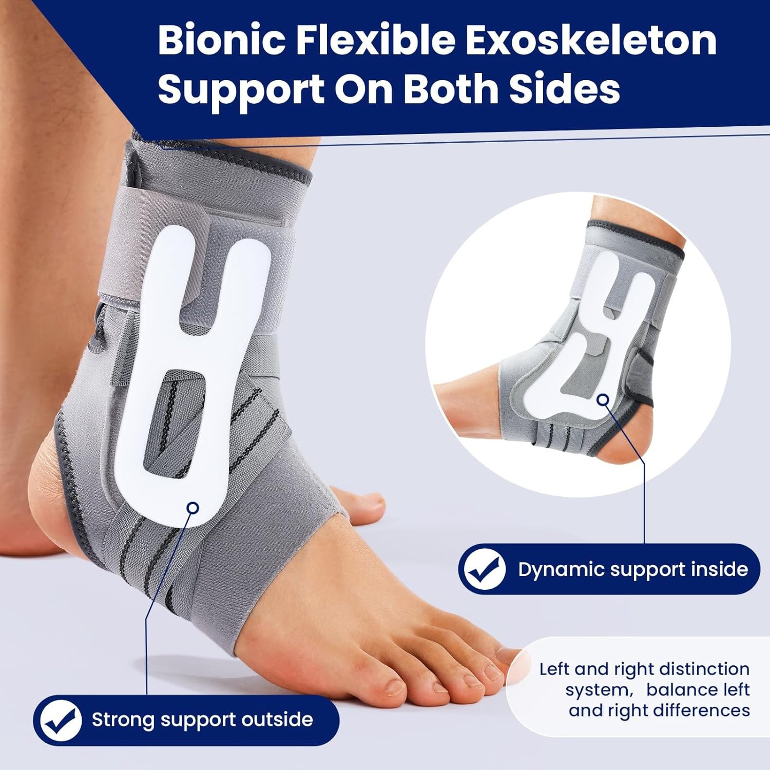 Ankle Brace Adjustable Support Stabilizer for Sprains Tendon Pain Left XL