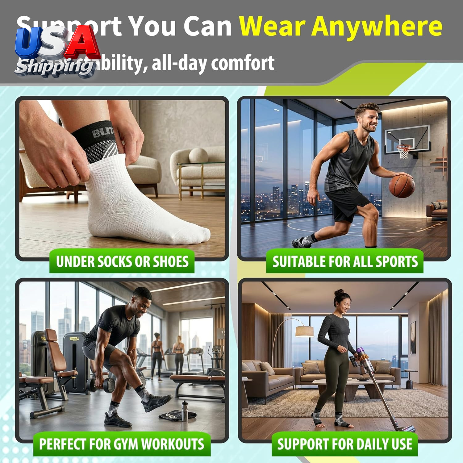 Compression Socks for Plantar Fasciitis, Achilles Tendonitis, Arthritis Relief,