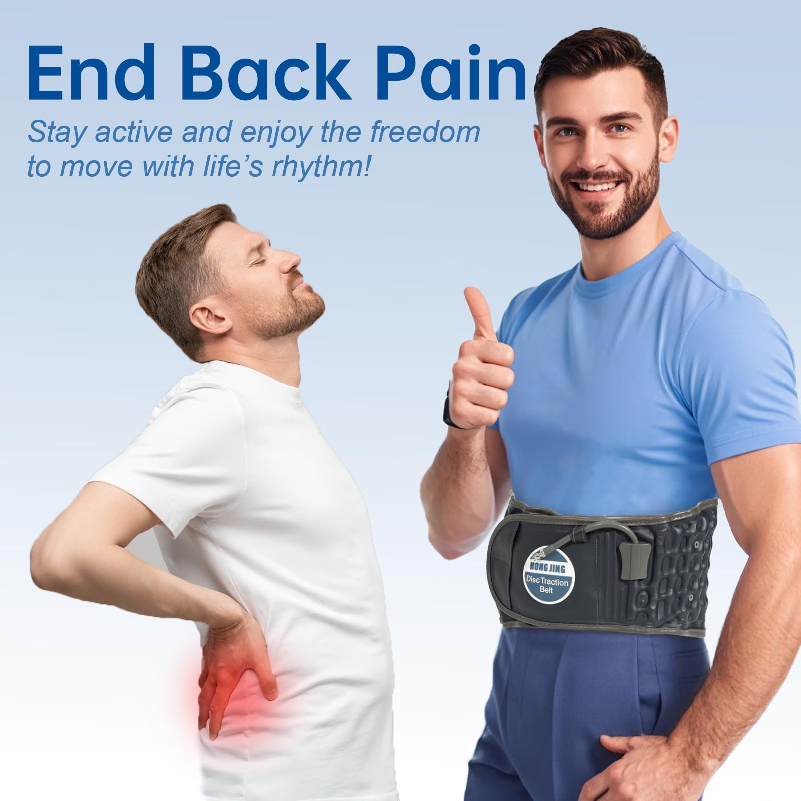 Decompression Back Belt for Lower Back Pain Relief- Spine Reset Device Lumbar Su