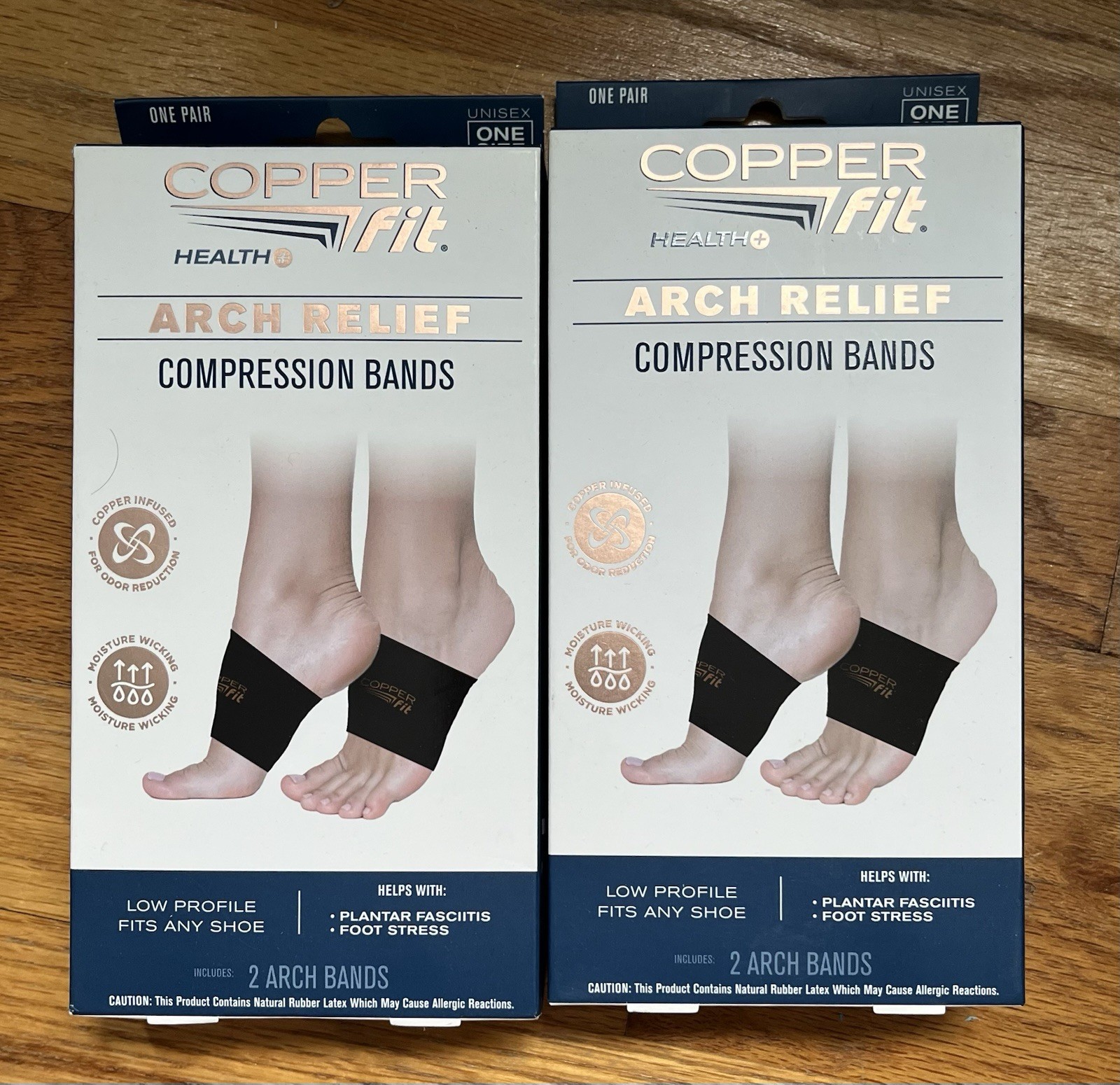 Copper Fit Health Arch Relief Plus Compression Bands LOT OF 2 NEW