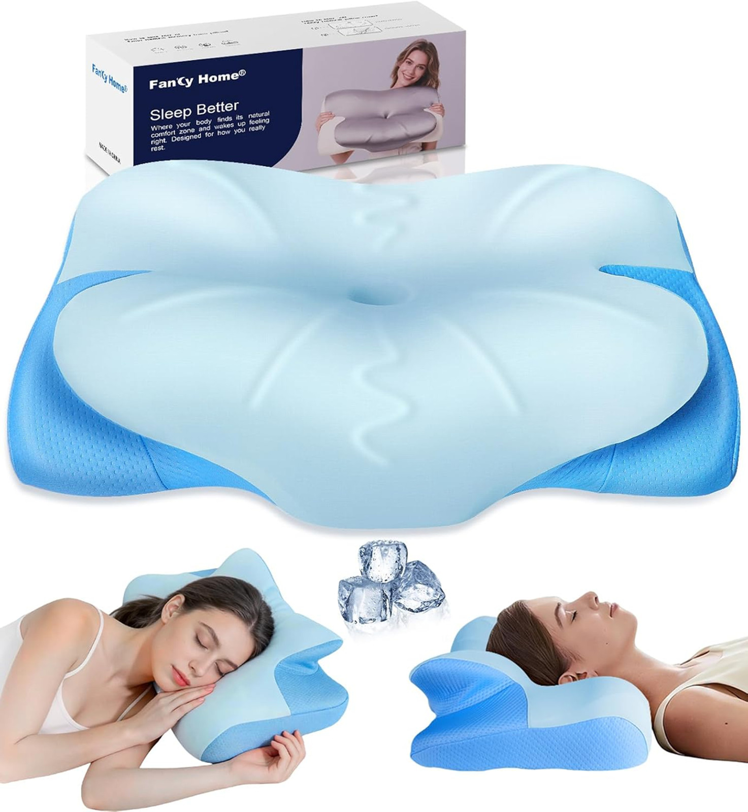 Cervical Pillow Support Memory Foam Contour Adjustable Neck Pillow for Side Back