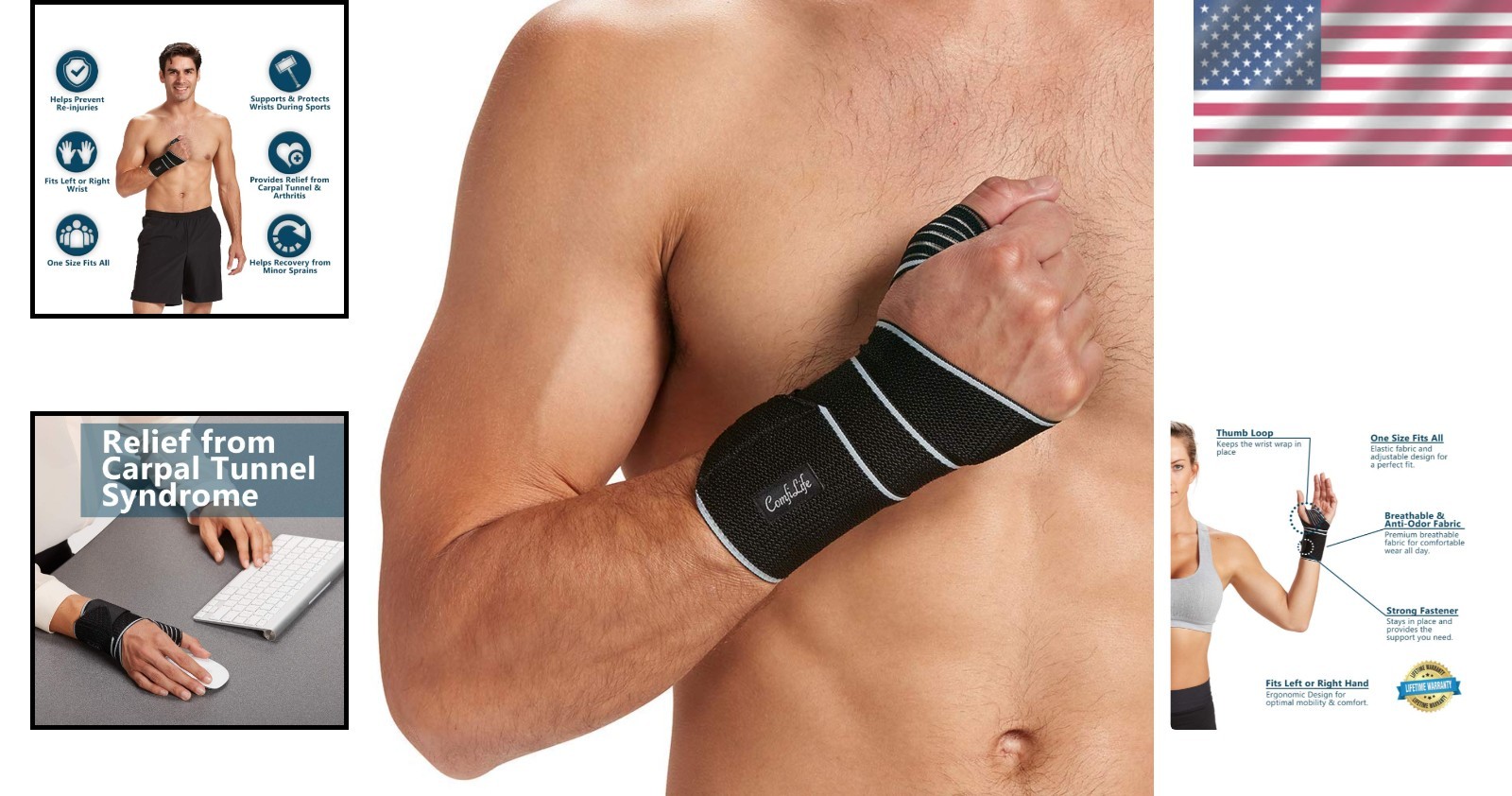 Ergonomic Wrist Support Wrap for Pain Relief – Ideal for Weightlifting & Sports