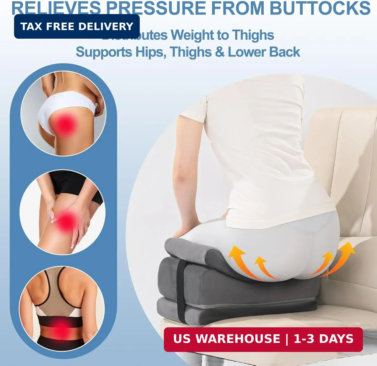 HOMBYS Height Adjustable BBL Pillow After Surgery, BBL Recovery Pillow with Lumb
