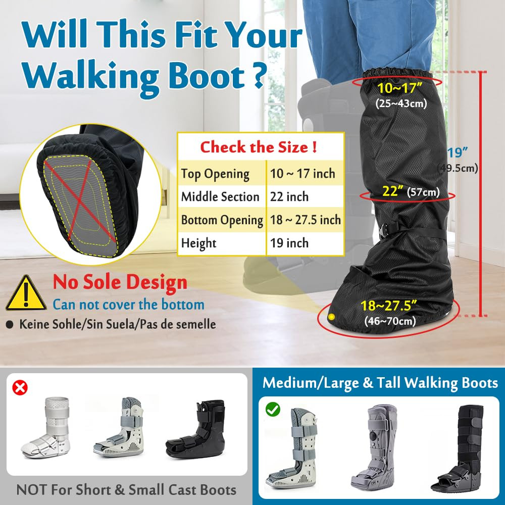 Walking Boot Cover, Orthopedic Boot for Broken Foot Injuries Cast Cover, Tall Me