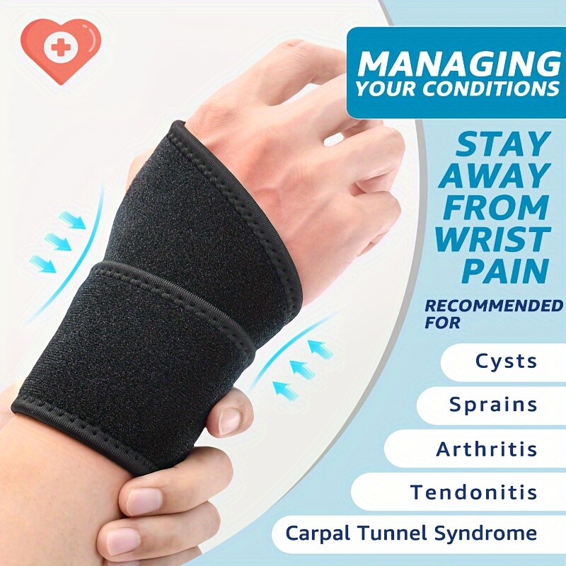 Wrist Support Braces (2 Pack), Adjustable Compression Wraps for Tendonitis, Carp