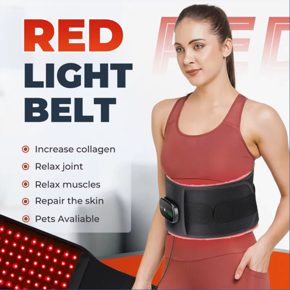 Red Light Therapy Belt & Waist Massager for Pain Relief,Infrared Light Vibration