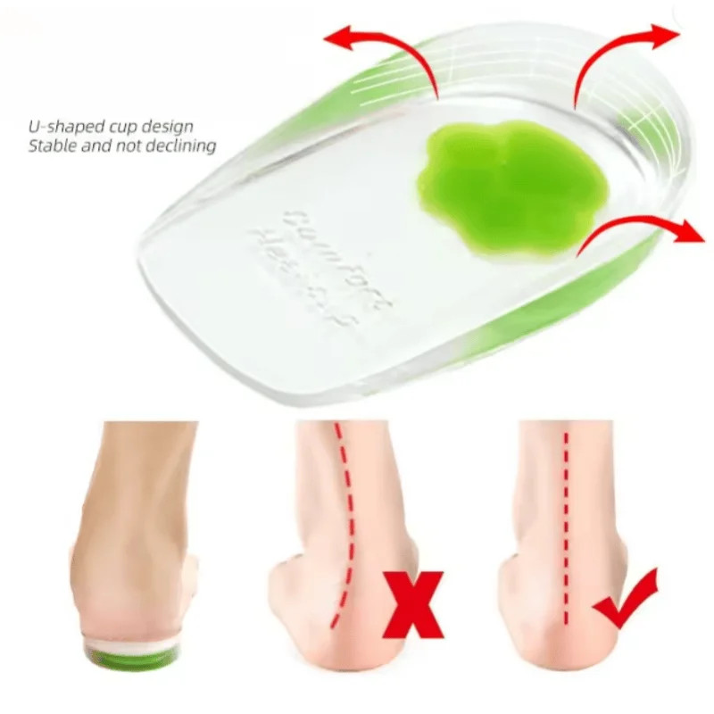 1 Pair of Silicone Heel Pads, Suitable for Men and Women with Bone Spurs, Protec