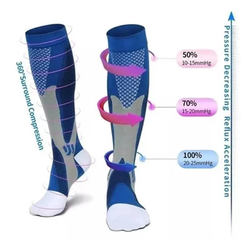 Running Men Women Compression Socks For Football Anti Fatigue Pain Relief 20-30
